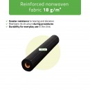 Non-woven medical roll sheet 70 cm x 50 m 18g/m2, black