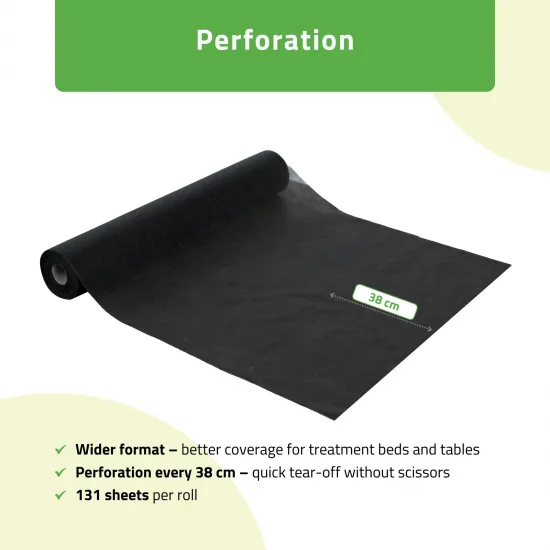 Non-woven medical roll sheet 70 cm x 50 m 18g/m2, black — slika 5