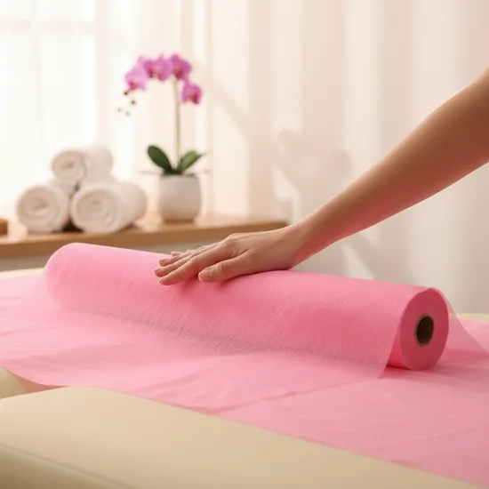 Non-woven medical roll sheet 60 cm x 50 m 18g/m2, pink — slika 5