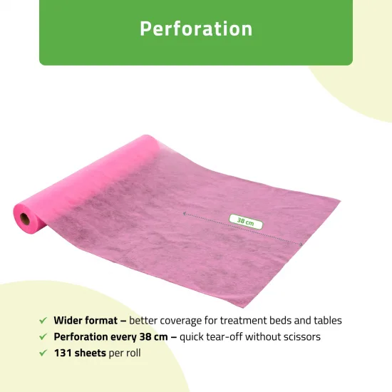 Non-woven medical roll sheet 70 cm x 50 m 18g/m2, pink — slika 4
