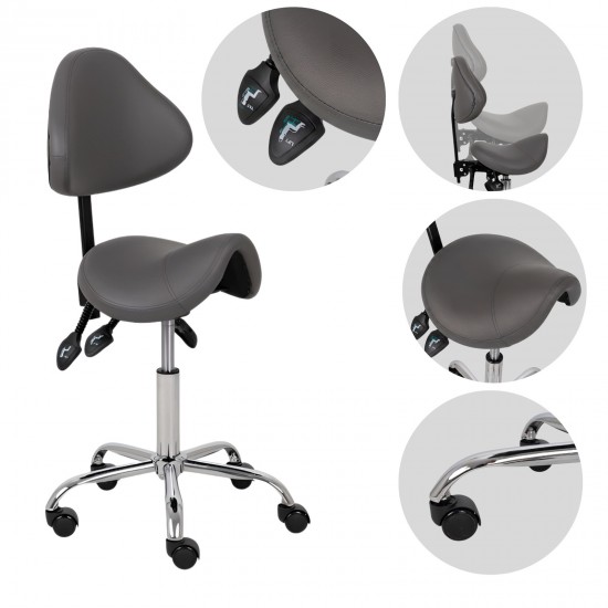 Saddle stool Sola, Comfy Base k521 grey