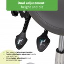 Saddle stool Sola, Comfy Base k521 grey