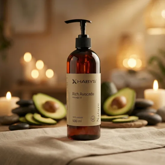 Massage Oil, Nature Rich Avocado, HABYS 500 ml — slika 3