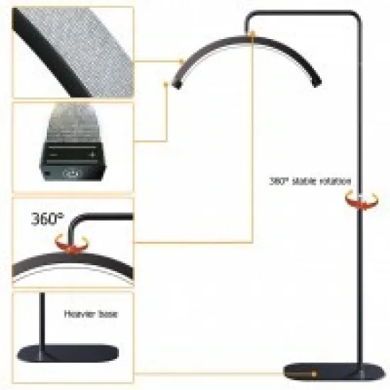 LED MOON LIGHT "soft touch" - RINGSTONES EDITION - CRNA kozmetička lampa — slika 5