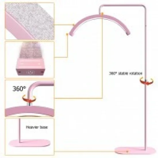 LED MOON LIGHT "soft touch" - RINGSTONES EDITION - PINK kozmetička lampa — slika 6