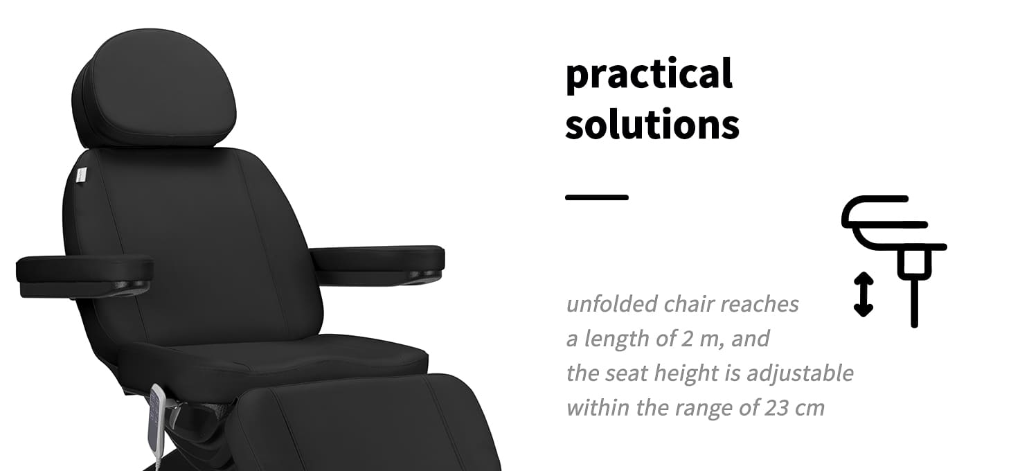 Električna kozmetička stolica SILLON CLASSIC 3 motora crna