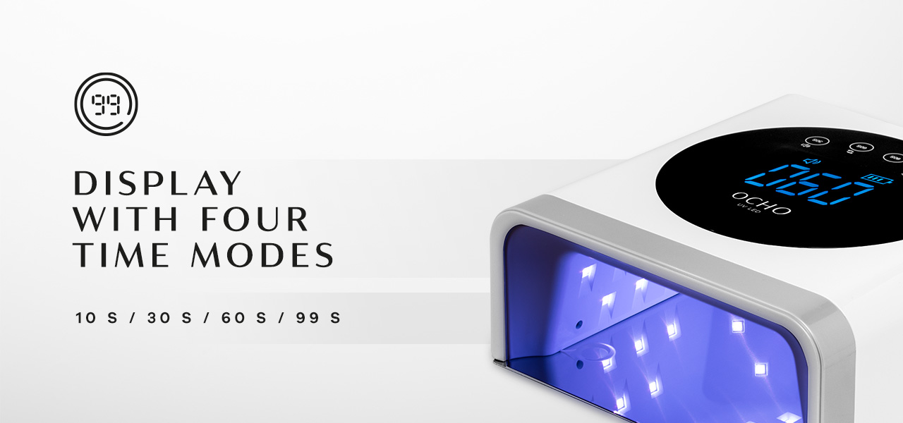 OCHO NAILS LED UV lampa X22 72W bežična bijela sa zrcalnim dnom