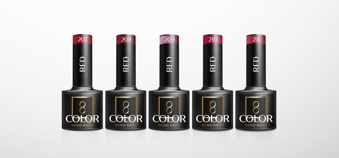 OCHO NAILS Hibridni lak za nokte crveni 203 -5 g